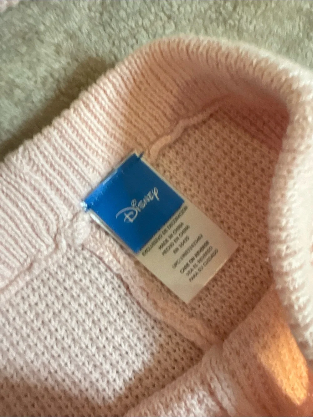 Disney Light Pink Knit Two-Piece Pajama Set with Deer Face